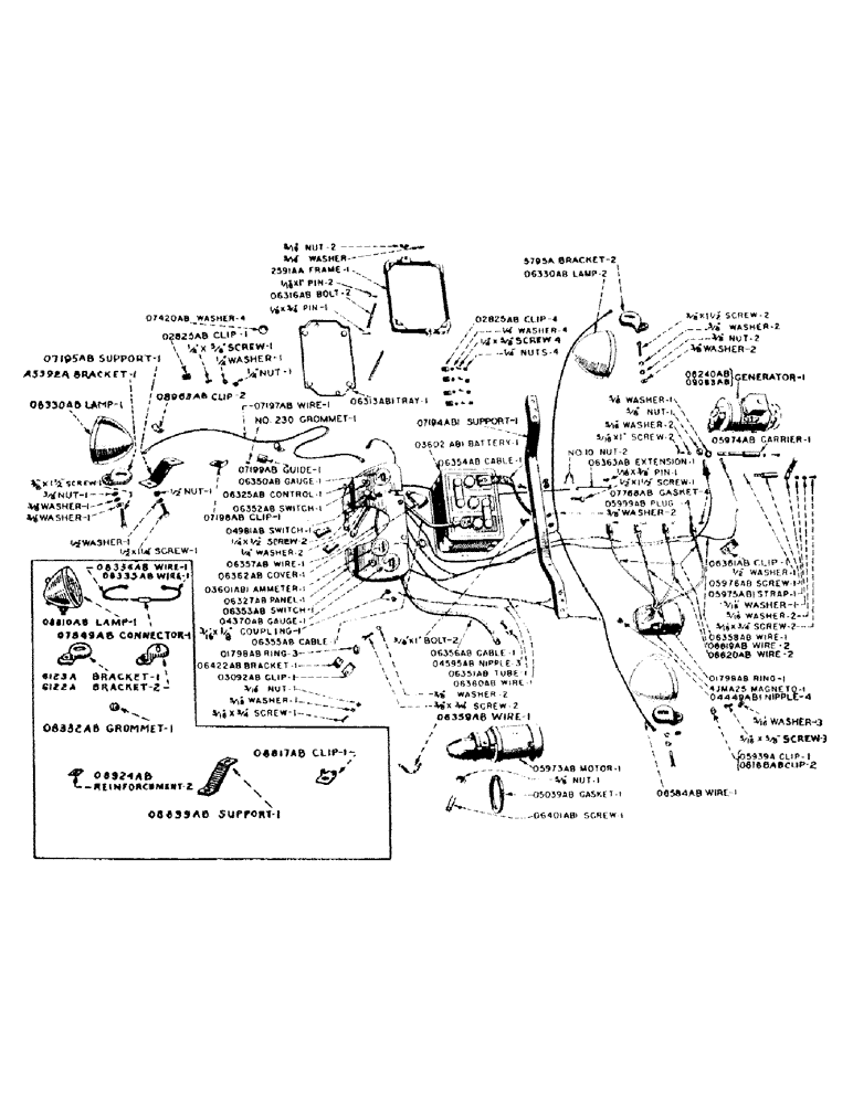 Схема запчастей Case IH SC-SERIES - (034) - ELECTRIC LIGHTING AND STARTING PARTS, GENERATOR, S, SC, SO (04) - ELECTRICAL SYSTEMS