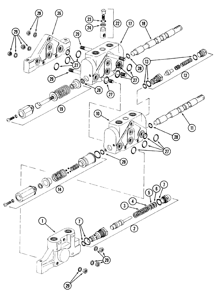 Схема запчастей Case IH 2255 - (8-30) - 1329540C91 HYDRAULIC CONTROL VALVE (08) - HYDRAULICS