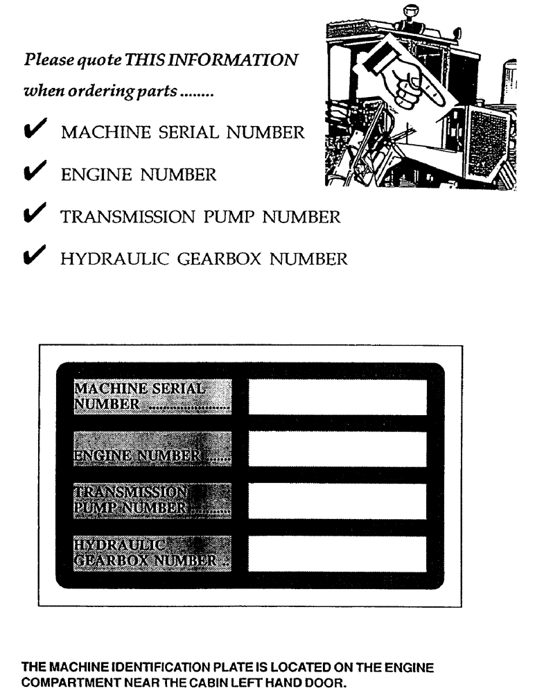 Схема запчастей Case IH 7700 - (00-E) - MACHINE IDENTIFICATION PLATE (00) - GENERAL