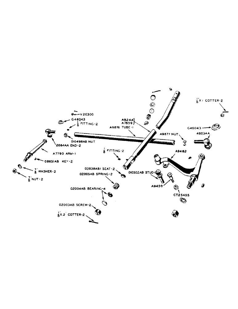 Схема запчастей Case IH 500-SERIES - (084) - STEERING ARMS AND TIE ROD, TRACTOR NUMBER 8080719 AND AFTER (05) - STEERING