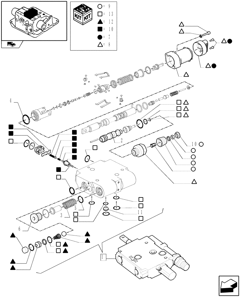 Схема запчастей Case IH PUMA 195 - (1.82.7/ D) - VALVE CONTROL - BREAKDOWN (07) - HYDRAULIC SYSTEM