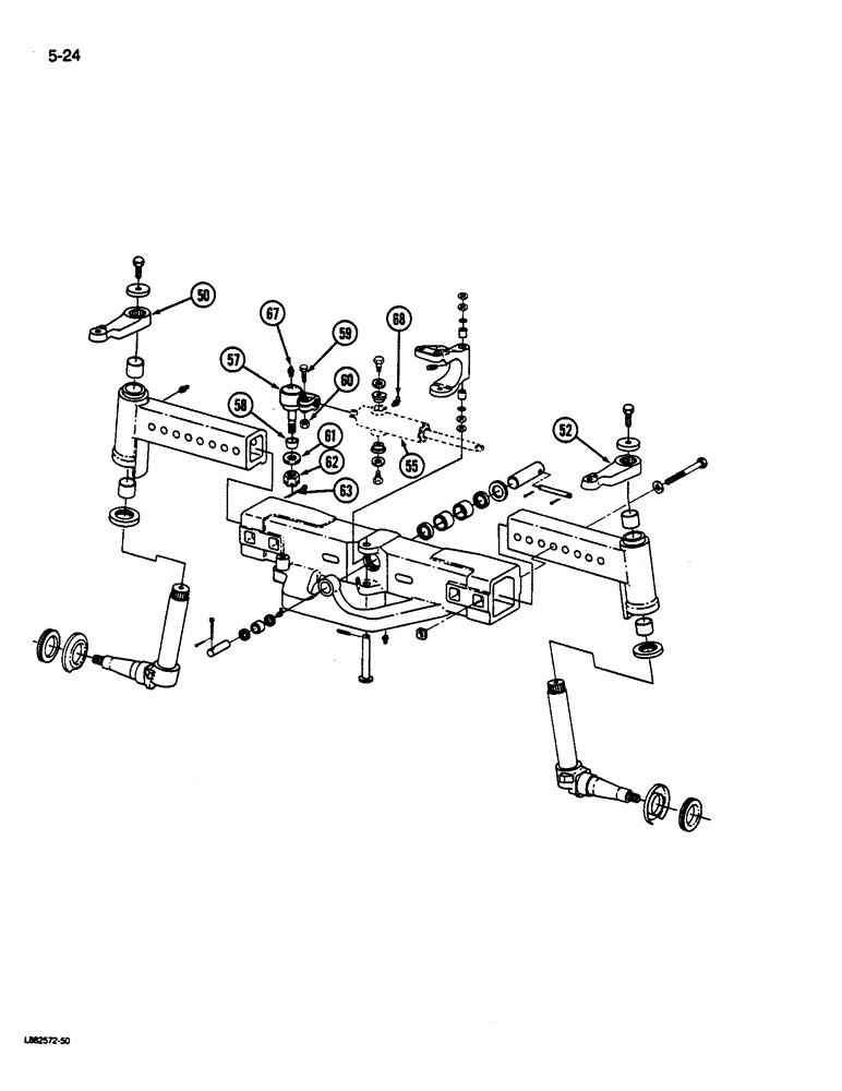 Схема запчастей Case IH 1822 - (5-24) - STEERING AXLE, 1844 COTTON PICKER > 1 (04) - STEERING