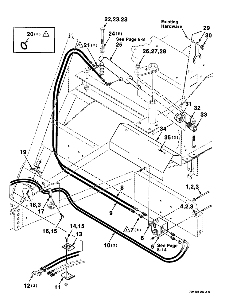 Схема запчастей Case IH 8435 - (8-12) - THREADER HYDRAULIC ASSEMBLY, SERIAL NUMBER CFH0124401 AND LATER (07) - HYDRAULICS