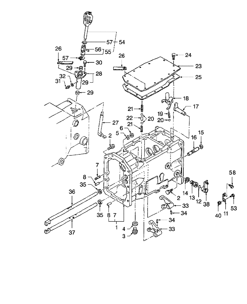 Схема запчастей Case IH D29 - (07C01A) - FRONT TRANSMISSION CASE & SHIFTER, 9 X 3 W/LIVE REAR PTO (03) - TRANSMISSION