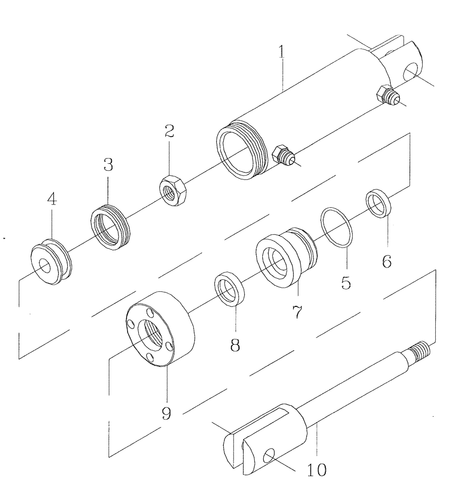 Схема запчастей Case IH 7700 - (B02[10]) - HYDRAULIC CYLINDER {EXTRACTOR BIN FLAP} Hydraulic Components & Circuits