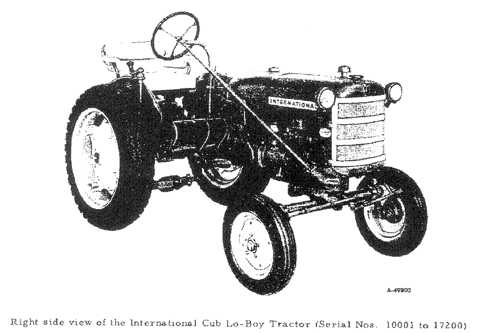 Схема запчастей Case IH INTERNATIONAL - (01-10) - INTRODUCTION - RIGHT SIDE VIEW OF INTERNATIONAL CUB LO-BOY TRACTOR, SERIAL NO. 10001 TO 17200 (00) - GENERAL