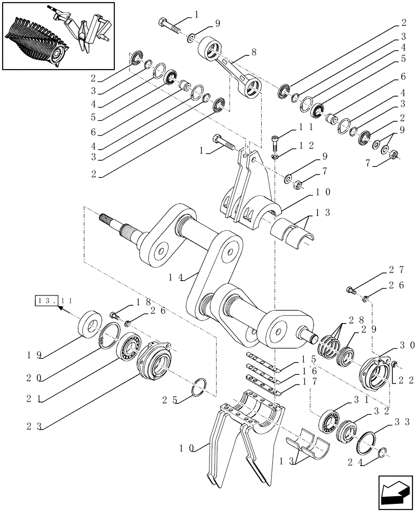 Схема запчастей Case IH LBX331P - (13.12[01]) - PACKER (13) - FEEDER