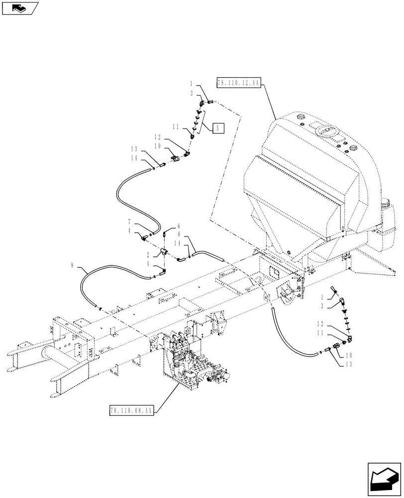 Схема запчастей Case IH 810 - (78.110.11.AA) - SPARGE GROUP (78) - SPRAYING