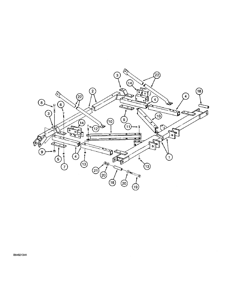 Схема запчастей Case IH 7100 - (9-084) - CENTER HITCH & STABILIZER, THREE DRILL, MACHINES BUILT 1985 & AFTER, WITH HITCH P.I.N. 501 & AFTER) (09) - CHASSIS/ATTACHMENTS