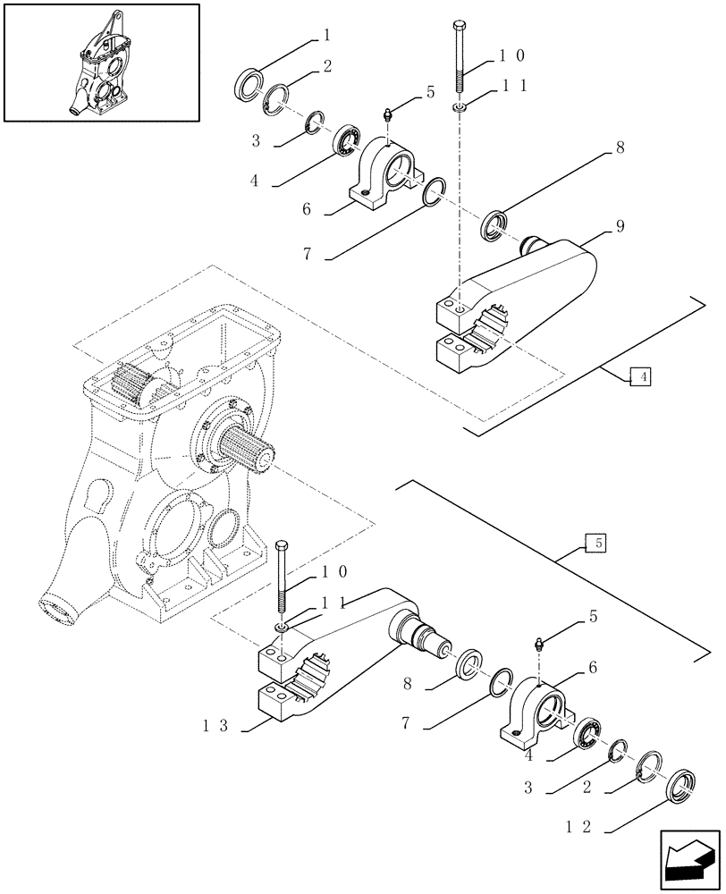 Схема запчастей Case IH LBX421R - (03.10[01]) - MAIN GEARBOX (03) - MAIN GEARBOX