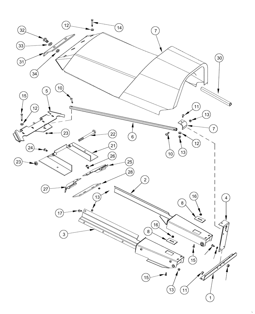 Схема запчастей Case IH 1063 - (09-33) - INNER GATHERER SHIELDS - PLASTIC (09) - CHASSIS