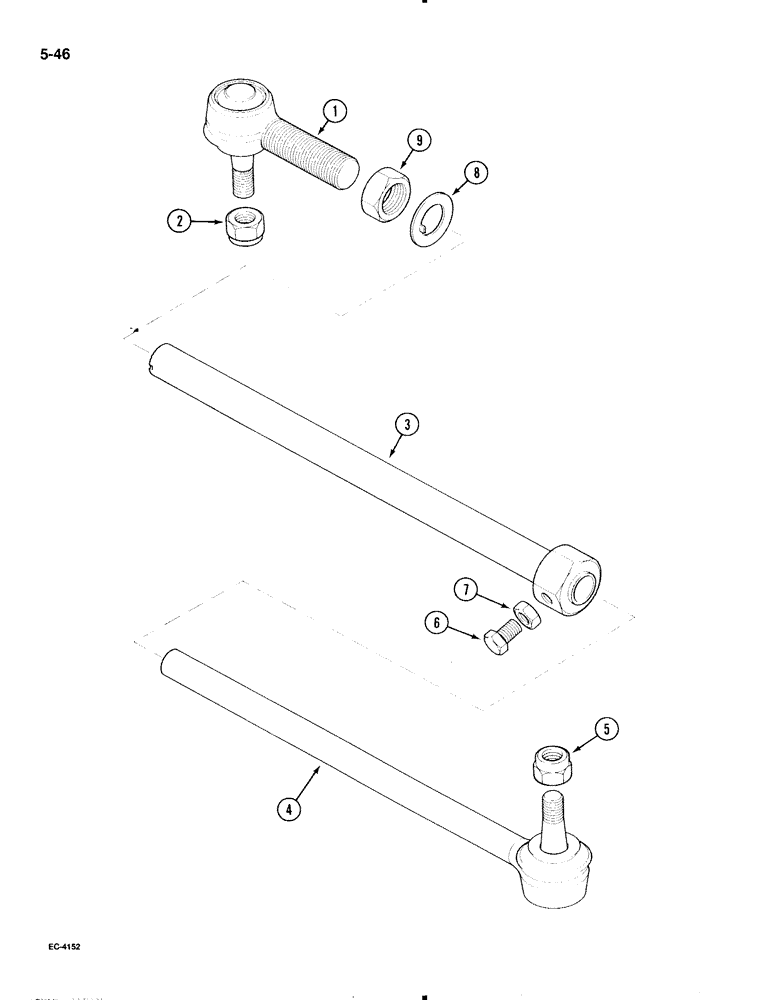 Схема запчастей Case IH 695 - (5-46) - TIE RODS, ADJUSTABLE FRONT AXLES, SWEPT BACK AXLES (05) - STEERING