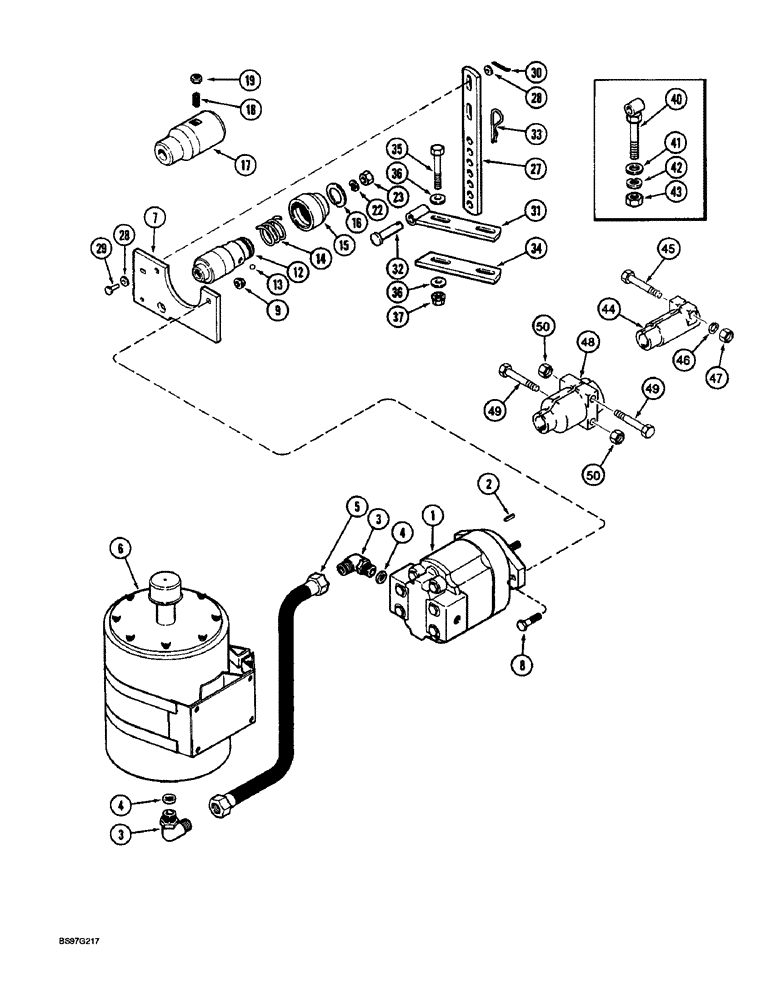 Схема запчастей Case IH 900 - (8-052) - BLOWER PUMP HYDRAULIC SYSTEM, CYCLO AIR TRAILING, 12 ROW NARROW (08) - HYDRAULICS