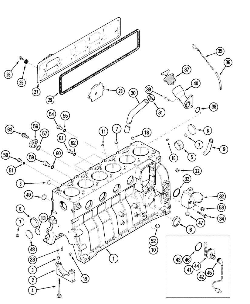 Схема запчастей Case IH MX170 - (02-23) - CYLINDER BLOCK (10) - ENGINE