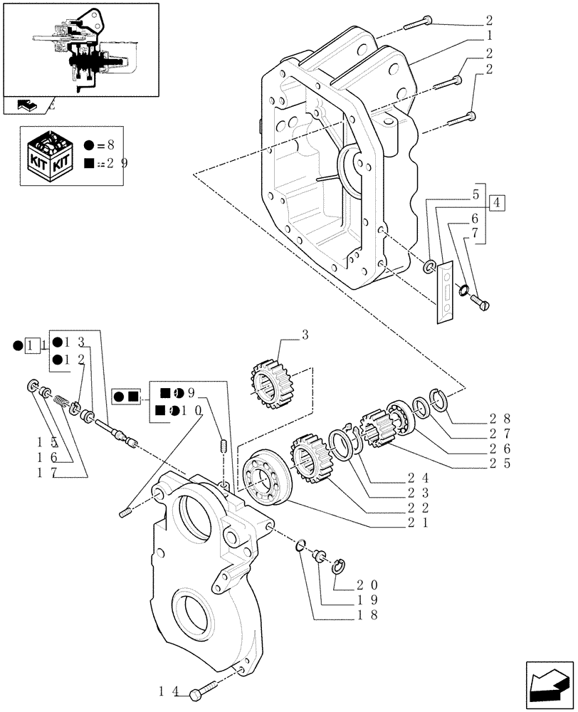 Схема запчастей Case IH PUMA 115 - (1.80.1[01]) - POWER TAKE-OFF 540/750/1000 RPM - COVER AND RELATED PARTS (07) - HYDRAULIC SYSTEM