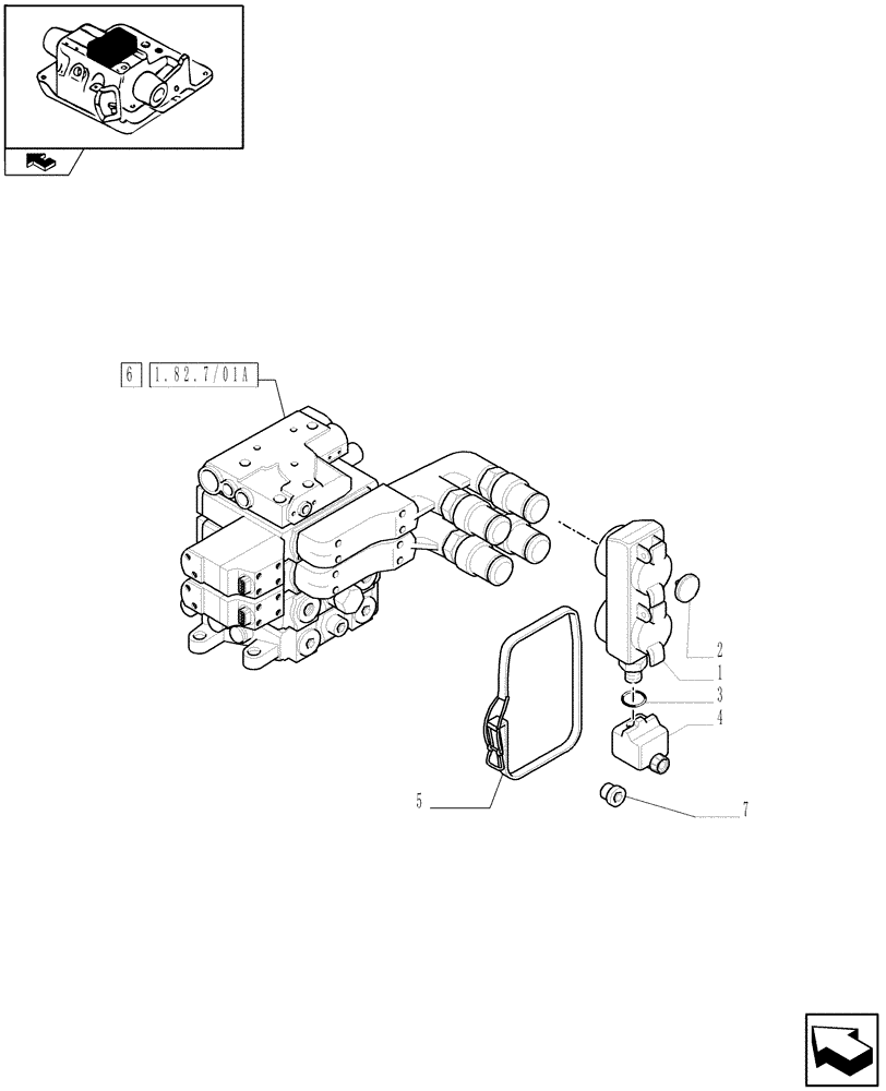 Схема запчастей Case IH PUMA 140 - (1.82.7/06[01]) - 2 REAR ELECTRO-HYDRAULIC CONTROL VALVES FOR CCLS PUMP (113 L/MIN) AND EDC - C6690 (VAR.330853) (07) - HYDRAULIC SYSTEM