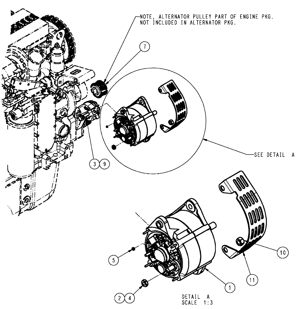 Схема запчастей Case IH SPX4410 - (03-003) - ALTERNATOR GROUP, ENGINE (01) - ENGINE