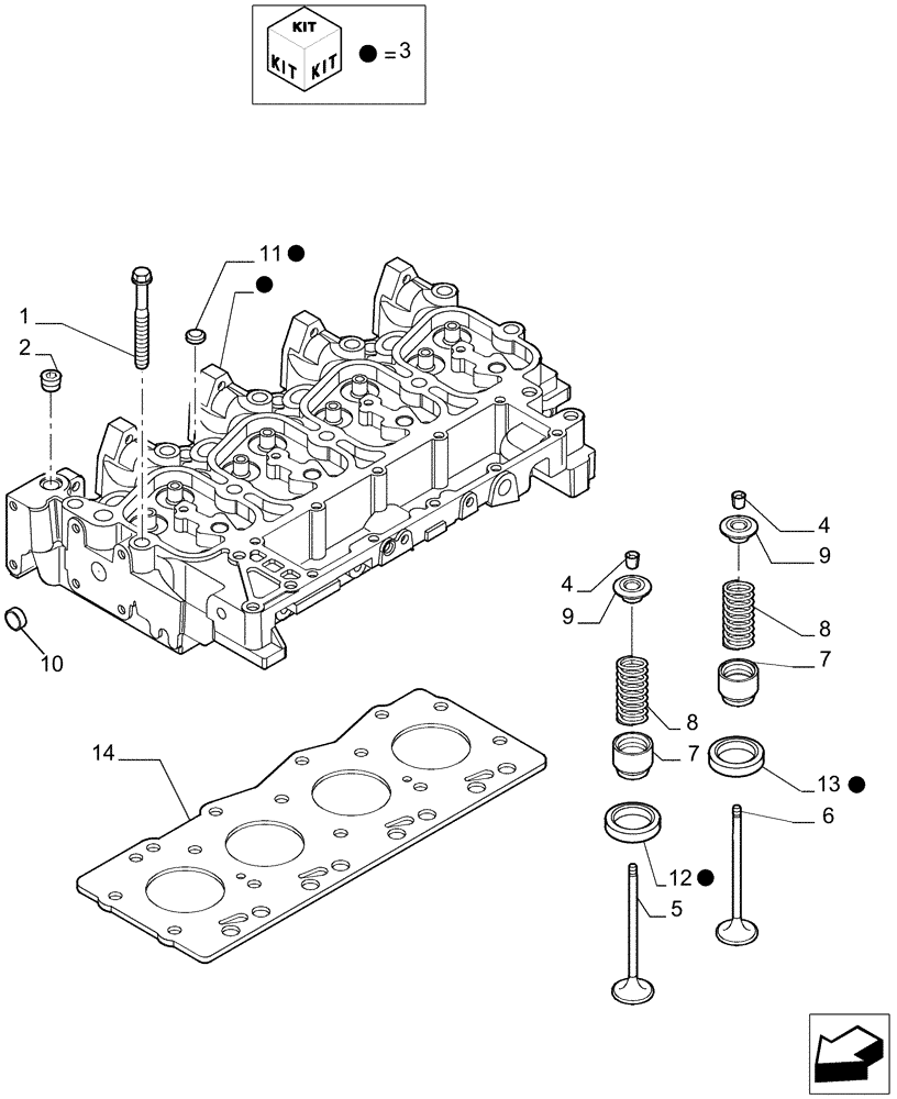 Схема запчастей Case IH P110 - (0.06.0[01]) - CYLINDER HEAD (02) - ENGINE