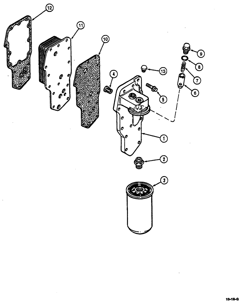 Схема запчастей Case IH 8870 - (10-18) - OIL FILTER AND COOLER (10) - ENGINE