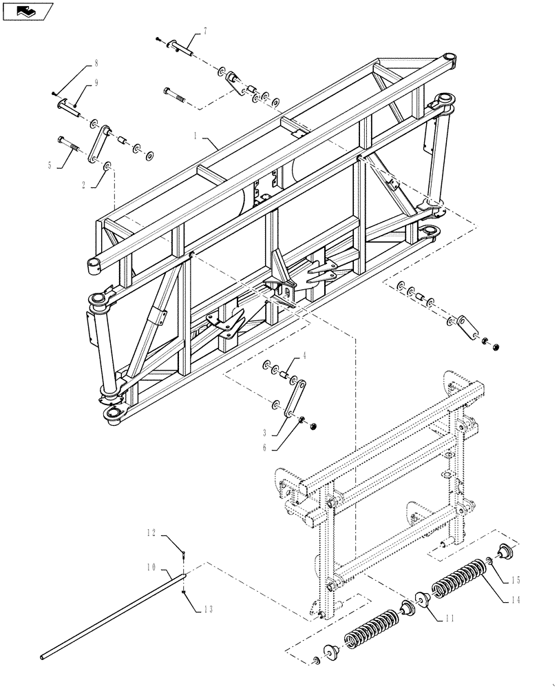 Схема запчастей Case IH 4420 - (08-006) - CENTER SECTION MOUNTING, 120’ BOOM (09) - BOOMS