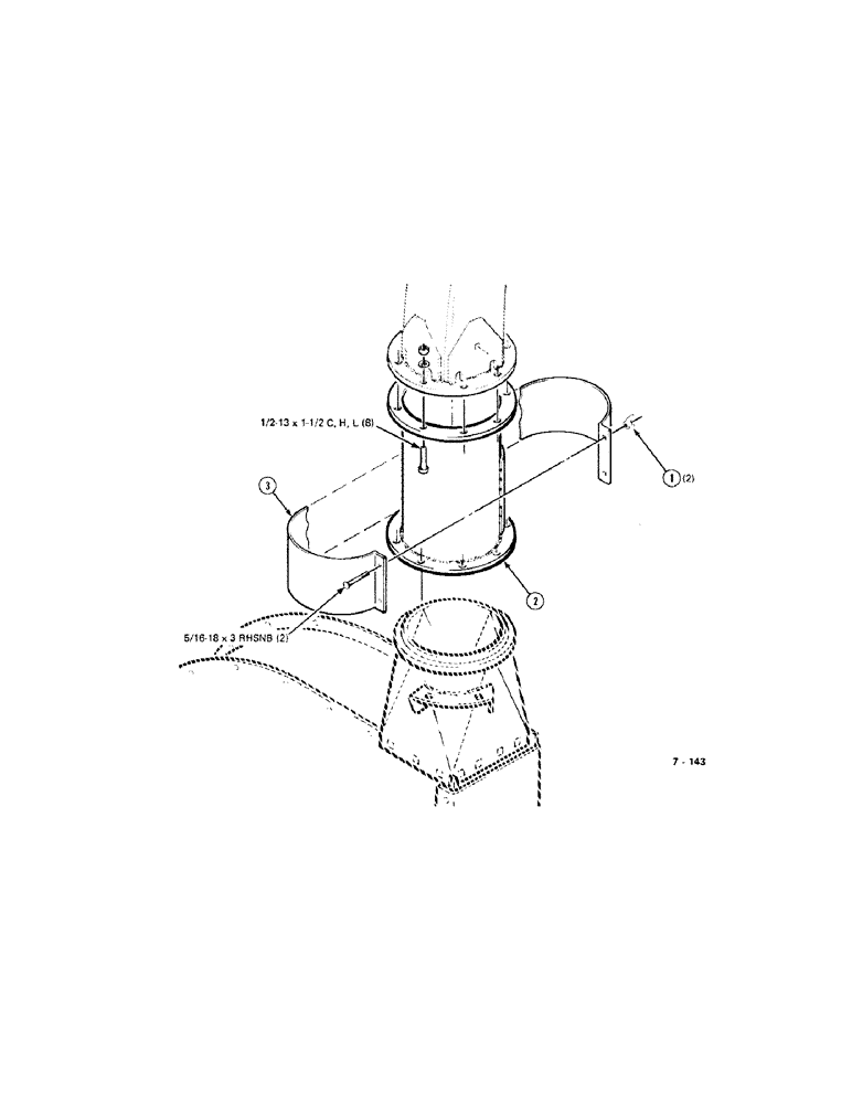 Схема запчастей Case IH 8730 - (62[A]) - VERTICAL SPOUT EXTENSION KIT, 15" W/ HAND HOLE (70) - EJECTION