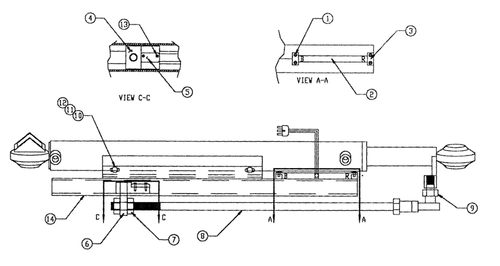 Схема запчастей Case IH PATRIOT 150 - (08-007) - BOOM ASSEMBLY SWITCH MTG. (90 BOOM) (09) - BOOMS