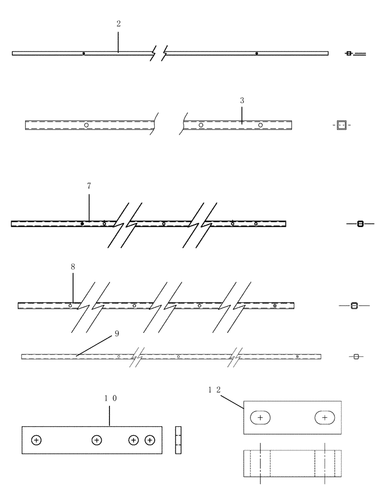 Схема запчастей Case IH 4420 - (09-067) - 90’ KNOCKDOWN TUBE PACKAGE Liquid Plumbing