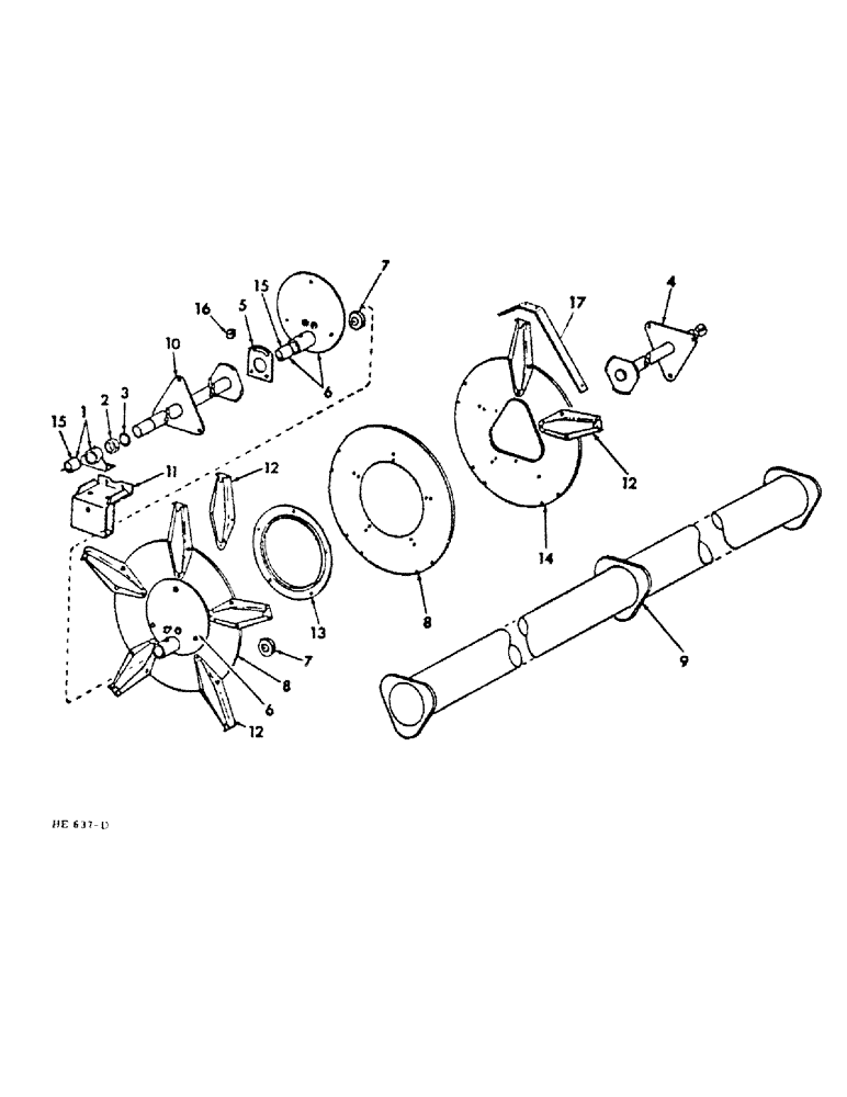 Схема запчастей Case IH DRAPER - (B-31) - DRAPER HEADER, PICK-UP REEL CENTER SHAFT, 10-1/2, 12-1/2, 14 (13) - REEL