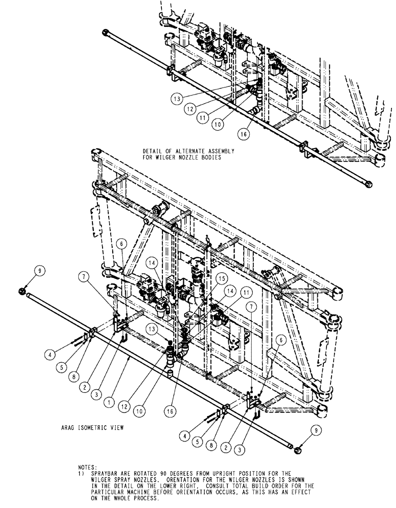 Схема запчастей Case IH SPX4410 - (09-033) - SPRAYBAR, CS 20/30", 5 SECTION Liquid Plumbing