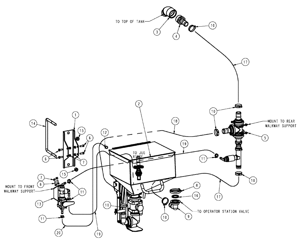 Схема запчастей Case IH SPX3200 - (11-007) - CHEMICAL INDUCTOR GROUP Options