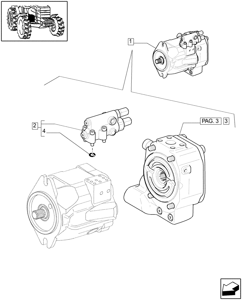 Схема запчастей Case IH MXM190 - (1.32.8/04A[01]) - (VAR.481) 150 L/MIN PUMP CCLS W/EDC - HYDRAULIC PUMP - BREAKDOWN (03) - TRANSMISSION