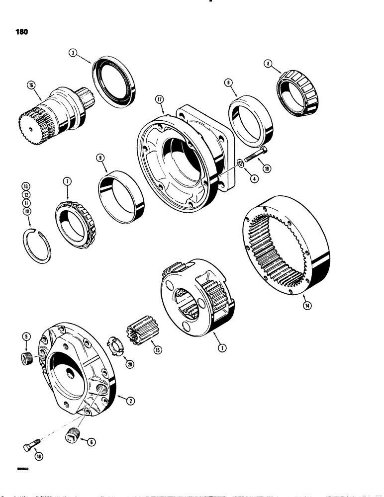 Схема запчастей Case IH 1845 - (180) - D83254 GEAR HEAD (35) - HYDRAULIC SYSTEMS