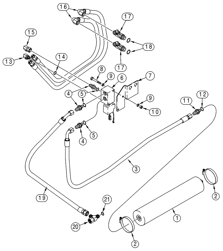 Схема запчастей Case IH 75XT - (08-09) - HYDRAULICS - RIDE CONTROL (08) - HYDRAULICS