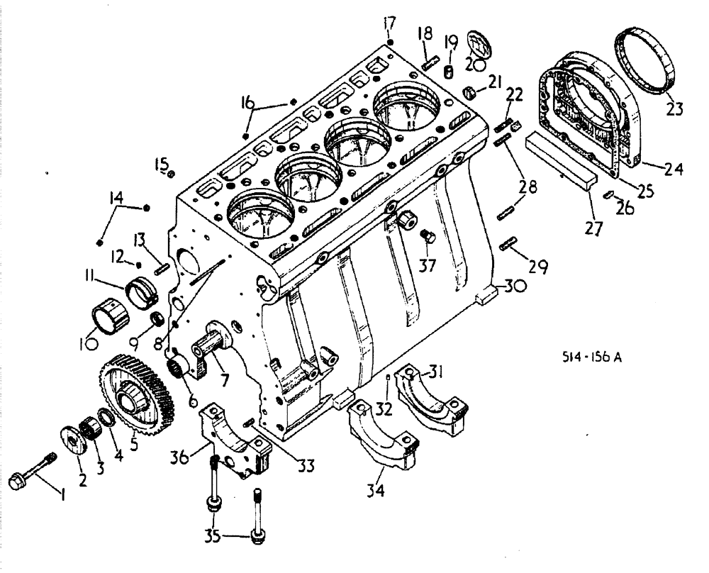 Схема запчастей Case IH 884 - (12-050) - CRANKCASE AND RELATED PARTS Power