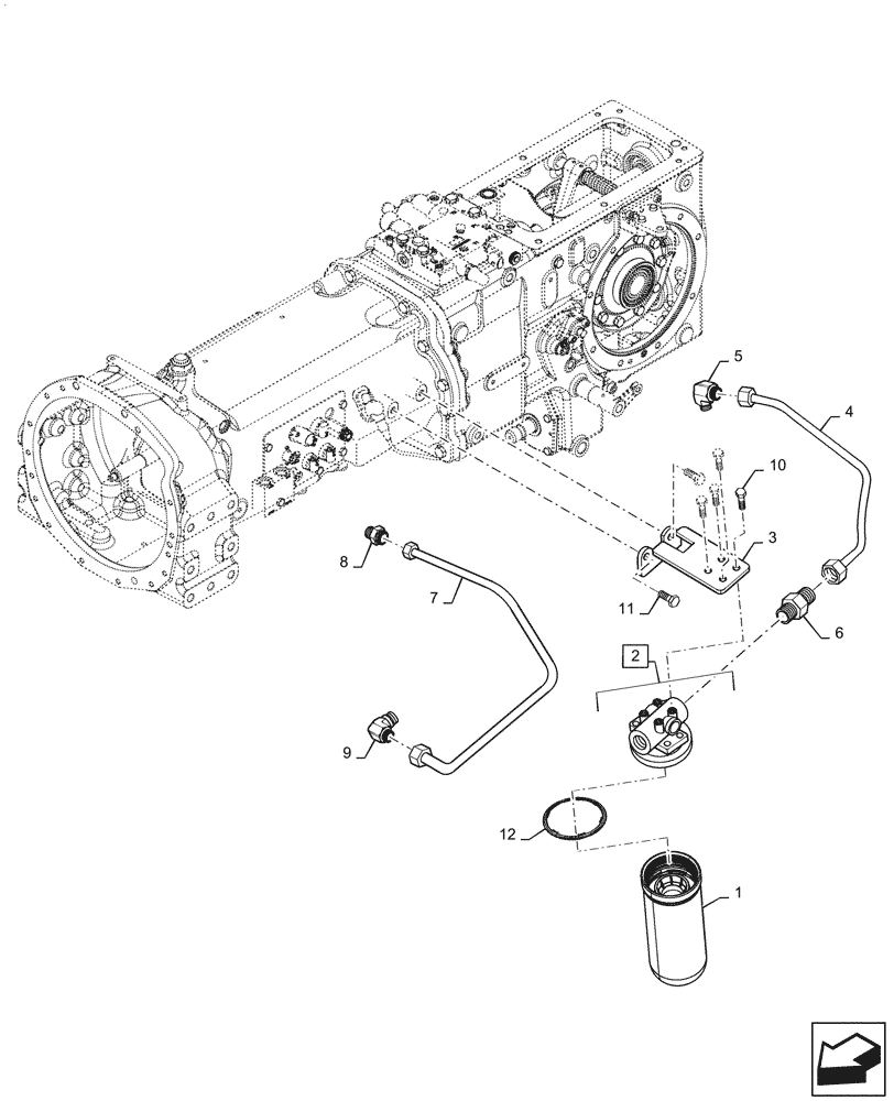 Схема запчастей Case IH FARMALL 45B CVT - (35.300.AN[01]) - HYDRAULIC OIL PRESSURE FILTER & TUBING (35) - HYDRAULIC SYSTEMS