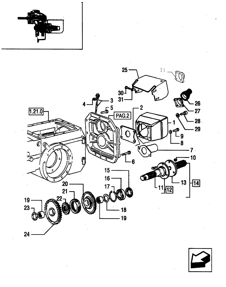 Схема запчастей Case IH JX95 - (1.80.1[03]) - POWER TAKE-OFF - SHAFT, COVER AND GUARD (07) - HYDRAULIC SYSTEM