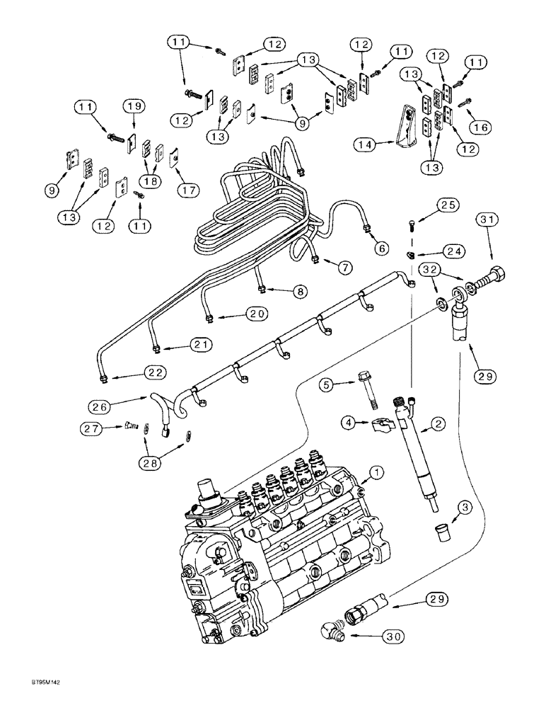 Схема запчастей Case IH 9330 - (3-004) - FUEL INJECTION SYSTEM, 6TA-830 EMISSIONS CERTIFIED ENGINE, 9330 TRACTOR ONLY, S/N JEE0036501 & AFTER (03) - FUEL SYSTEM