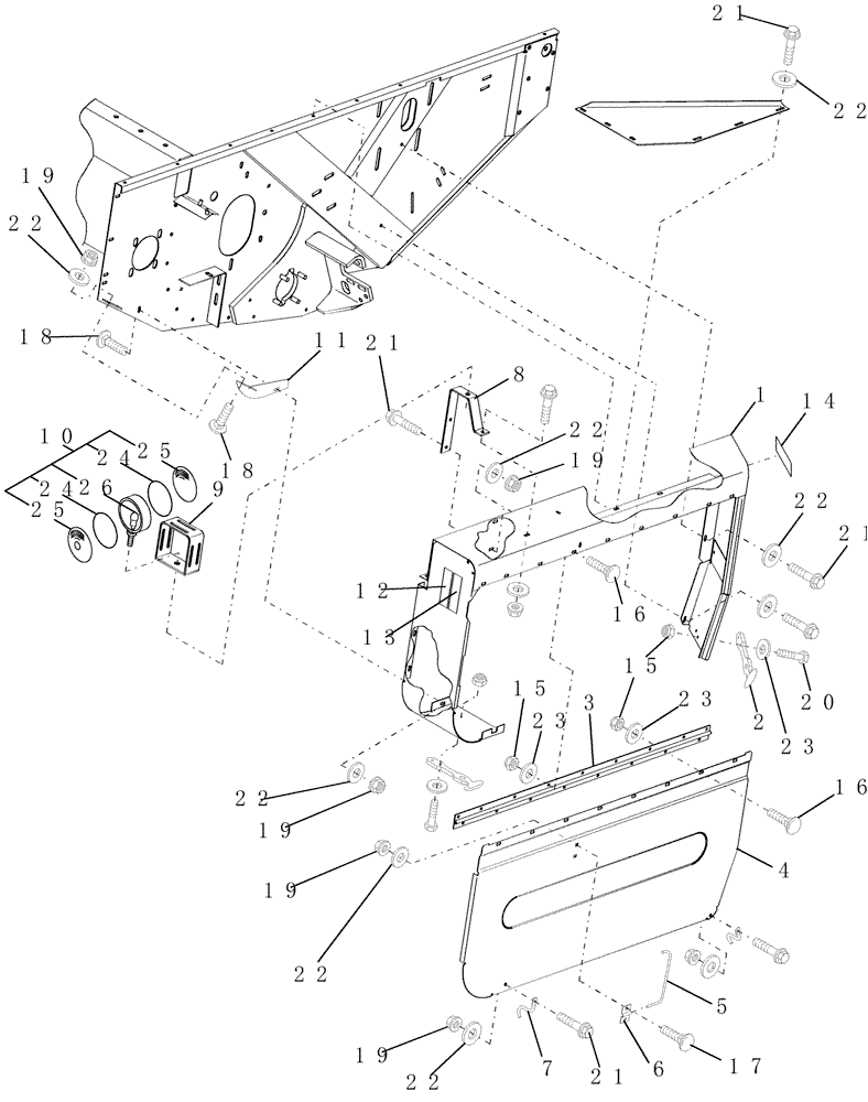 Схема запчастей Case IH HDX141 - (003[2]) - HEADER SHIELDS, RIGHT SIDE (58) - ATTACHMENTS/HEADERS