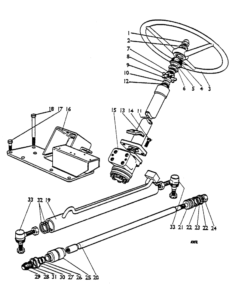 Схема запчастей Case IH 1200 - (086) - STEERING COLUMN AND RAM, HYDROSTATIC POWER STEERING Steering & Front Axle