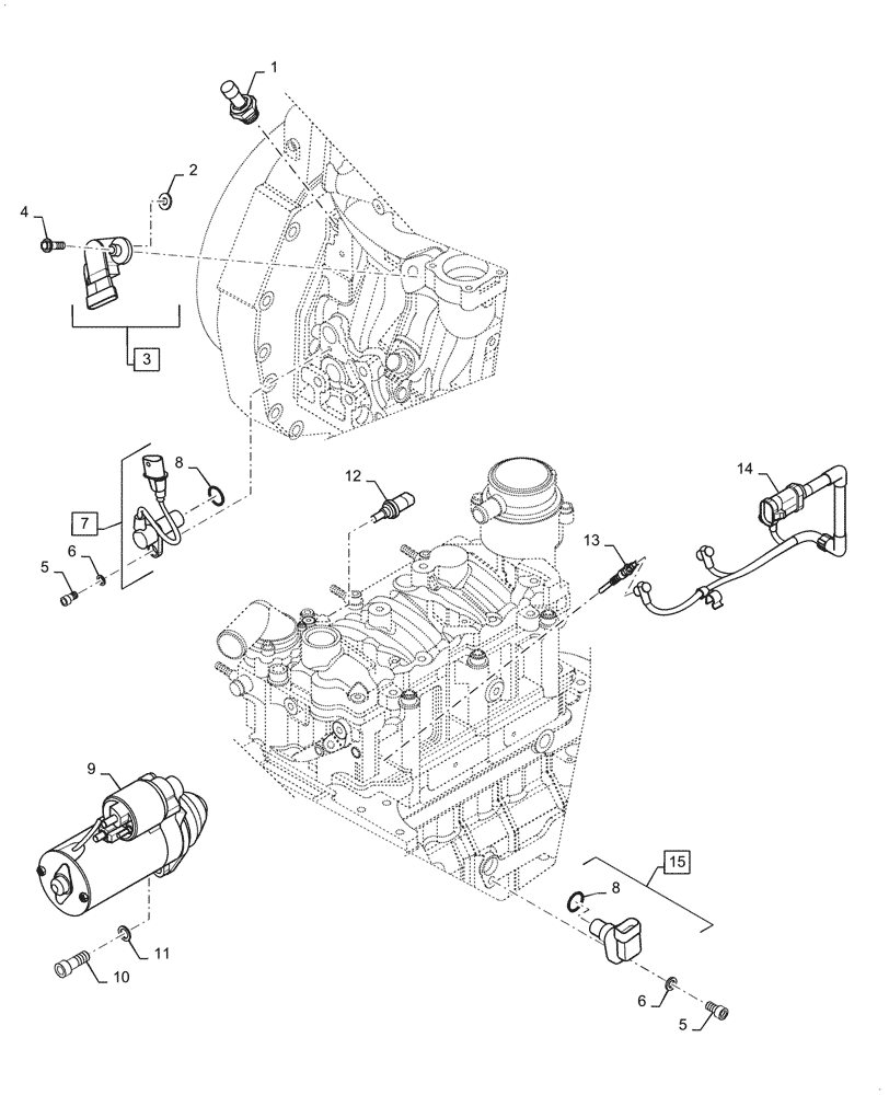 Схема запчастей Case IH FARMALL 45C - (55.201.AE) - STARTER (55) - ELECTRICAL SYSTEMS