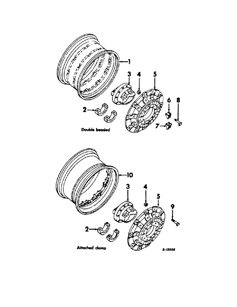 Схема запчастей Case IH 756 - (L-08) - WHEELS AND WHEEL WEIGHTS, REAR WHEELS Wheels & Wheel Weights