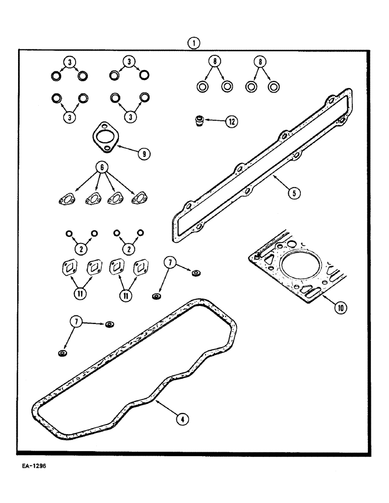 Схема запчастей Case IH 248 - (2-108) - SERVICE KIT, 258, 585 (02) - ENGINE