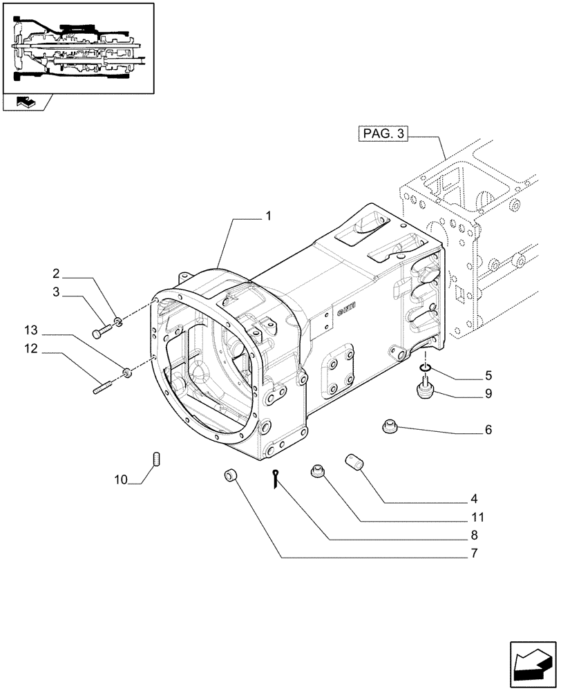 Схема запчастей Case IH FARMALL 105U - (1.21.0[01]) - TRACTOR BODY (03) - TRANSMISSION