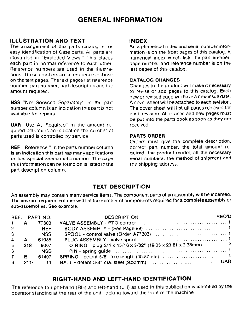Схема запчастей Case IH RP - (001A) - GENERAL INFORMATION 