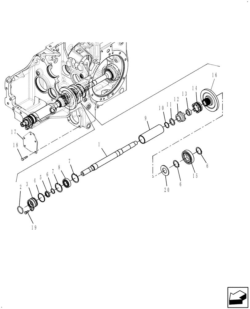 Схема запчастей Case IH FARMALL 45B CVT - (23.304.AJ[02]) - FWD SHAFT W/O MID PTO (23) - FOUR WHEEL DRIVE SYSTEM