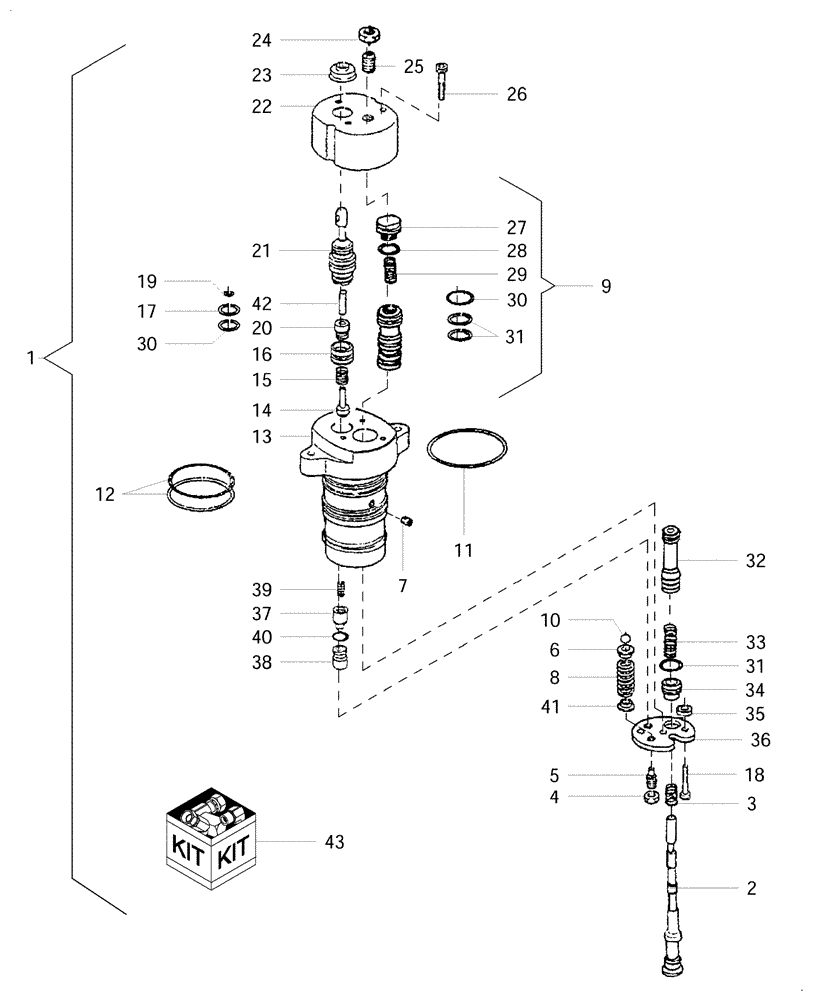 Схема запчастей Case IH FARMALL 45B CVT - (21.504.AK[12]) - CONTROL VALVE (21) - TRANSMISSION