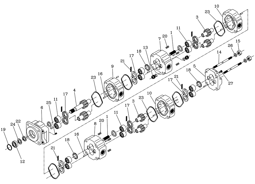 Схема запчастей Case IH 7700 - (B03[08]) - HYDRAULIC MOTOR {M51B} Hydraulic Components & Circuits