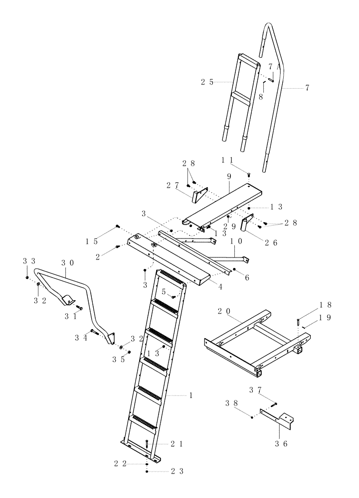 Схема запчастей Case IH 420 TIER 3 - (09F-13) - STEPS - LADDERS (12) - CHASSIS