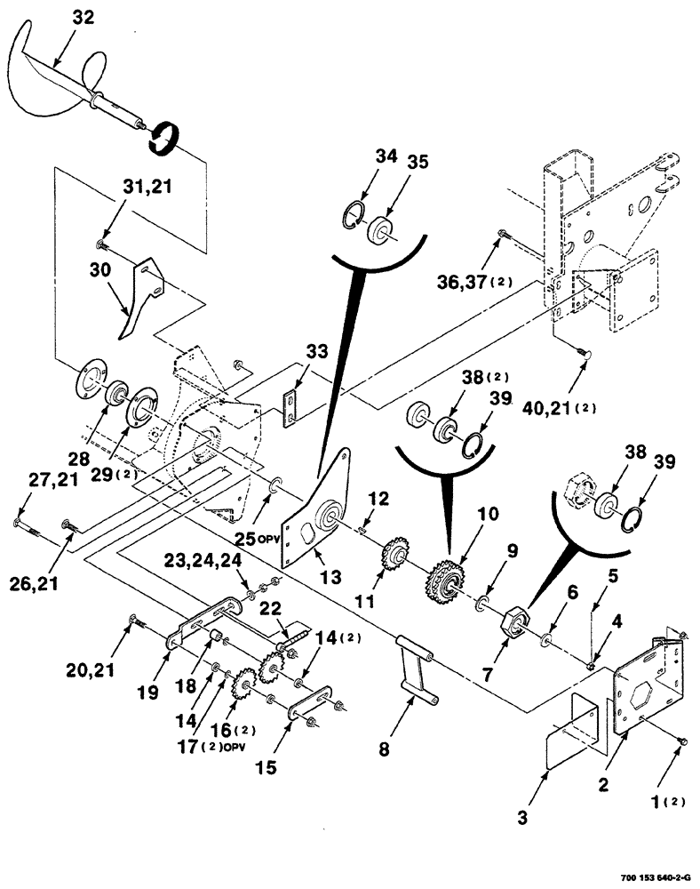 Схема запчастей Case IH RS561 - (02-030) - STUFFER, AUGER AND DRIVE ASSEMBLIES (LEFT) Driveline