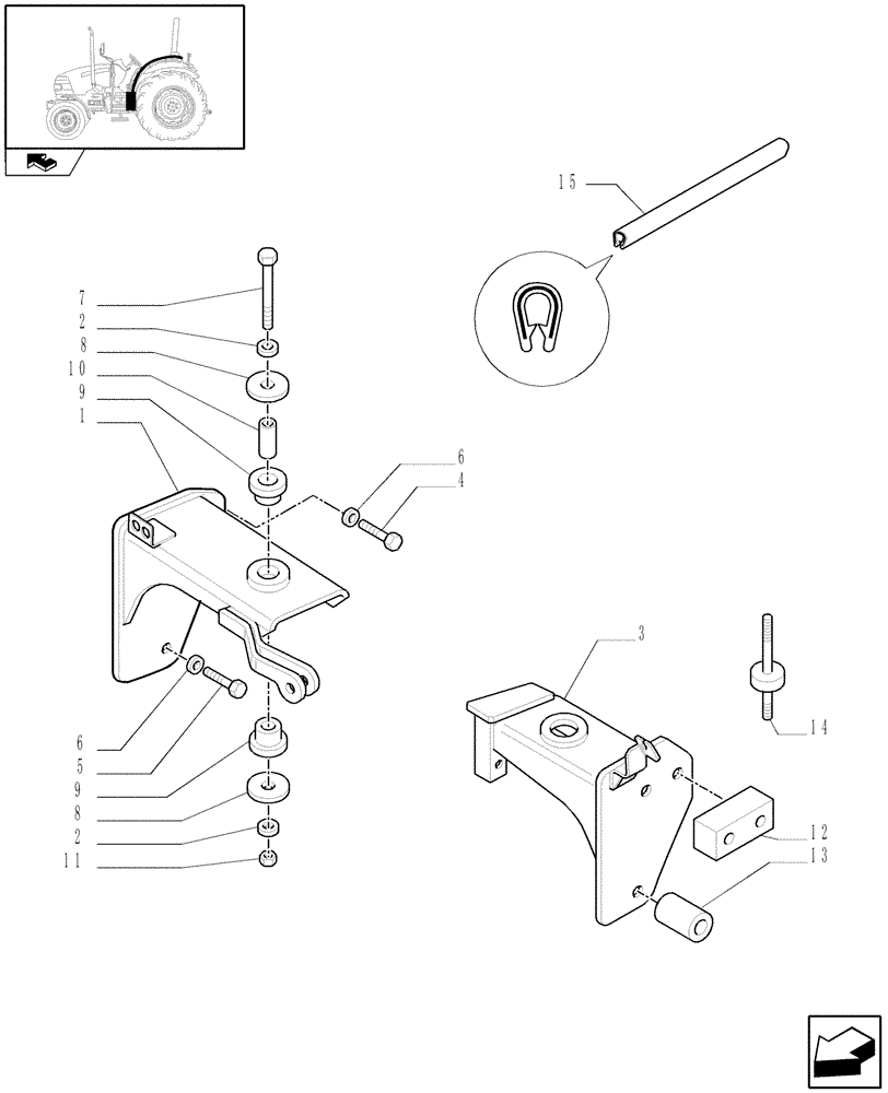 Схема запчастей Case IH FARMALL 70 - (1.87.0/01[02]) - BRACKETS FOR FRONT AUXILIARY EQUIPMENTS - SUPPORT - L/CAB (VAR.335460-335522) (08) - SHEET METAL